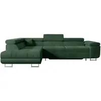 ALTDECOR Ecksofa mit Schlaffunktion und Bettkasten GUSA-L - 272x202x107 cm Grün - Corner Sofa Bett Eckcouch Couch L-Form Schlafcouch Ausziehbar Wohnlandschaft Schlafsofa Cauchsofa