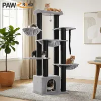 Hangzhou Xingtiancui Technology Development Co., Ltd XXL Kratzbaum Extra-Dick Stämme 170cm, robuster Katzenturm, robust für Maine Coon bis 9kg, 13 Säulen, großer Sitz, geräumige Höhle, Hängematte