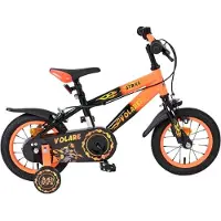 Volare Strike Kinderfahrrad - Jungen - 12 Zoll - Schwarz Orange - Zwei Handbremsen