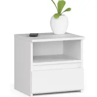 Home Collective Kommode mit 1 Schublade, elegant, für minimalistische Innenräume, 40x35x40cm, Wohnzimmer, Schlafzimmer, Flur, Schrank, Sideboard, Highboard, viel Stauraum, weiß