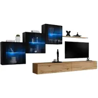 Meublorama AM-SWITCH 20-SWT SW 20*6C/91KG, 1 Regale, 5 Tür(en), Braun, Mitteldichte Faserplatte (MDF), 6 Schublade(n), 400 mm