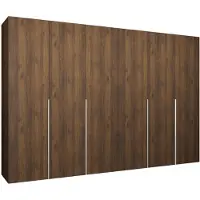 MEBLE KRYSPOL , Kleiderschrank, Schrank 300x202x52, Warmia-Nuss, Griff Kaschmir