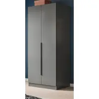 Inn.Furn Kleiderschrank "Swan" in grau Drehtürenschrank 2-türig 80 x 181 cm