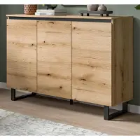 Inn.Furn Sideboard "Gelia" in Evoke Eiche und schwarz Kommode 120 x 84 cm, Soft-Close