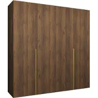 MEBLE KRYSPOL , Kleiderschrank, Schrank 200x202x52, Warmia-Nuss, Griff Gold