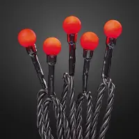 Hellum Lichterkette LED rot Kugel 20 LEDs Deko Innen Beleuchtung Party Geburtstag