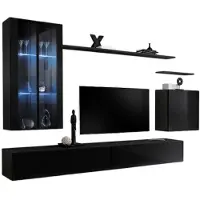 Meublorama AM-SWITCH 12-ZZ SW 12*7C/99KG, Schwarz, Mitteldichte Faserplatte (MDF), 9 Schublade(n), 5 Tür(en), 400 mm, 2700 mm