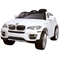 HECHT Kinder Elektroauto BMW X6 Weiß mit Fernbedienung und LED-Lichtern
