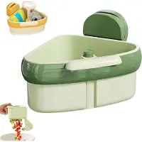 OEM Gekrümmter Dreieckiger Abflussfilter - Dreieckiges Abflussorganizer - Kantelbarer Abflussfilter - Anti-Verstopfung Abflussfilter - Mit Klammern - Großes, grünes Modell