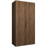 MEBLE KRYSPOL , Kleiderschrank, Schrank 100 cmx202x52, Warmia-Nuss, Schwarz