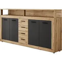 Lookway Kommode ROMANO mit Schubladen, Eiche Artisan / Schwarz matt