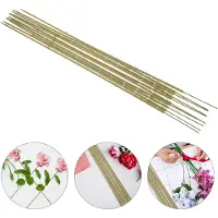 Markenlos Künstliche Blumenstiele aus flexiblem Kunststoff und Eisen, 10 Stück, limettengrün, für selbstgemachte Blumenarrangements und Raumdekoration
