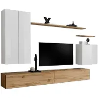 Meublorama AM-SWITCH 2-WWT SW 2*7C/99KG, Braun, Mitteldichte Faserplatte (MDF), 7 Regale, 3 Tür(en), 400 mm, 2700 mm