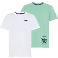 Kangaroos T-Shirt in weiß + hellgrün | Gr.: 176/182