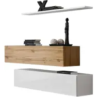 Meublorama AM-SWITCH SB2-WTW SW SB2*3C/46KG, 1 Regale, 2 Tür(en), Weiß, Mitteldichte Faserplatte (MDF), 300 mm, 1300 mm