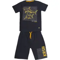 KOROSHI T-shirt-/shorts-pack für jungen in blau | Gr.: 116-122