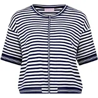 Betty Barclay Shirtjacke mit Reißverschluss in Weiß/Dunkelblau | Gr.: 48