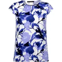 Betty Barclay Rundhals-Shirt mit Raffung in Weiß/Blau | Gr.: 48