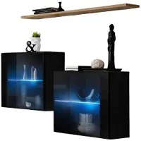 Meublorama AM-SWITCH SB3-SWT SW SB3*3C/34KG, MDF-Platten, Schwarz, 1 Regale, 300 mm, 1300 mm, 1100 mm