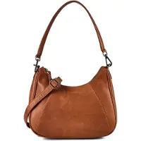 Green Burry GREENBURRY Leder Umhängetasche Schultertasche Fiorentina Hobobag Tan braun