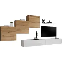 Meublorama AM-SWITCH 10-WTW SW 10*6C/91KG, Weiß, Mitteldichte Faserplatte (MDF), 1 Regale, 5 Tür(en), 400 mm, 3300 mm