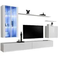 Meublorama AM-SWITCH 12-WW SW 12*7C/99KG, Weiß, Mitteldichte Faserplatte (MDF), 9 Schublade(n), 5 Tür(en), 400 mm, 2700 mm