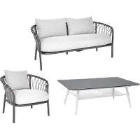 Stern Klea/Vanda Gartenlounge-Set 3-teilig weiß