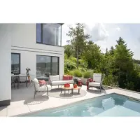 Stern Klea Gartenlounge-Set 5-teilig Perlgrau/Anthrazit