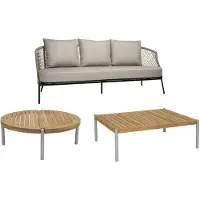 Stern Odea/Taro Gartenlounge-Set 3-teilig rechteckig/rund/3-Sitzer/grau