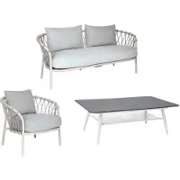 Stern Klea/Vanda Gartenlounge-Set 3-teilig weiß/grau