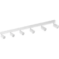 TK Lighting Deckenstrahler NEX, weiß, 127 cm, 6-flg., Metall, GU10 NEX , dimmbar, weiß / opal, für Wohn- / Esszimmer, Metall, Modern, Strahler