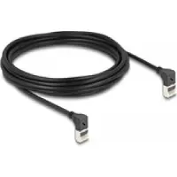 DeLOCK 80284 RJ45 Patchkabel CAT 6a S/FTP 5.00 m Schwarz Gewinkelter Kabelabgang 1 St.