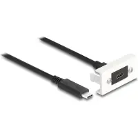 DeLOCK Easy 45 Modul SuperSpeed USB 10 Gbps (USB 3.2 Gen 2) USB Type-C Buchse zu USB Type-C Stecker mit Kabelpeitsche, 22,5 x 45 mm, 1 m, USB C, USB C, USB 3.2 Gen 2 (3.1 Gen 2), 10 Gbit/s, Schwarz