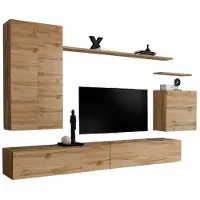 Meublorama AM-SWITCH 2-WT SW 2*7C/99KG, Braun, Mitteldichte Faserplatte (MDF), 6 Regale, 3 Tür(en), 400 mm, 2700 mm