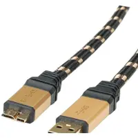 Roline GOLD USB 3.2 Gen 1 Kabel, USB A - Micro B, ST/ST, 0,8 m
