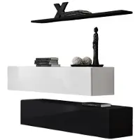 Meublorama AM-SWITCH SB2-WS SW SB2*3C/46KG, 1 Regale, 2 Tür(en), Schwarz, Mitteldichte Faserplatte (MDF), 300 mm, 1300 mm