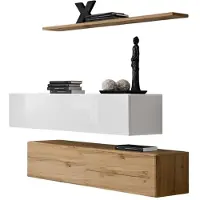 Meublorama AM-SWITCH SB2-WWT SW SB2-*3C/46KG, 1 Regale, 2 Tür(en), Braun, Mitteldichte Faserplatte (MDF), 300 mm, 1300 mm