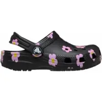Crocs Clog Kleinkinder Classic Flower Clog Black-Schuhgröße 19 - 20
