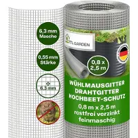 TTL Garden Wühlmausgitter 2,5x0,8m – verzinkt 6,3mm Masche Draht 0,55mm