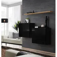 Meublorama AM-SWITCH SB1-SWT SW SB1*3C/34KG, 1 Regale, 2 Tür(en), Schwarz, Mitteldichte Faserplatte (MDF), 300 mm, 1300 mm