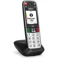Gigaset EASY 500, Analoges/DECT-Telefon, Kabelloses Mobilteil, Freisprecheinrichtung, 200 Eintragungen, Anrufer-Identifikation, Schwarz, Silber