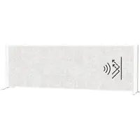 MAUL Akustik-Tischtrennwand MAULconnecto, Standfüße, B 1600 x T 40 x H 500 mm, Akustikvlies/Aluminium/Stahl, Vlies hellgrau/Profil weiß