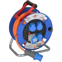 Brennenstuhl 1182690200, 25 m, Draußen, IP44, Kältebeständig, Ölbeständig, Kunststoff, Schwarz, Blau, Orange