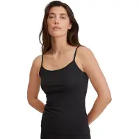 Calida Unterhemd "Unterhemd Spaghetti-Top Essential Cotton 2er Pack", Damen, Gr. 40-42, N-Gr, schwarz, Obermaterial: 95% Baumwolle CO. 5% Elasthan EL., Unterhemden Unterhemd