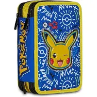 Seven Pokemon Federmäppchen mit 3 Reißverschlüssen
