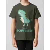 Wat? Apparel T-Shirt Dinosaurier 03 Große Schwester in Khaki | Gr.: 110/116