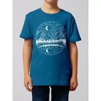 Wat? Apparel T-Shirt Mountains by night in Blau | Gr.: 152-164