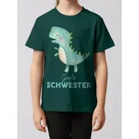 Wat? Apparel T-Shirt Dinosaurier 03 Große Schwester in Dunkelgrün | Gr.: 134-146