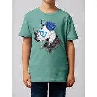 Wat? Apparel T-Shirt Nashorn in Teal Monstera | Gr.: 122/128