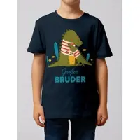 Wat? Apparel T-Shirt Krokodil Großer Bruder in Dunkelblau | Gr.: 98/104